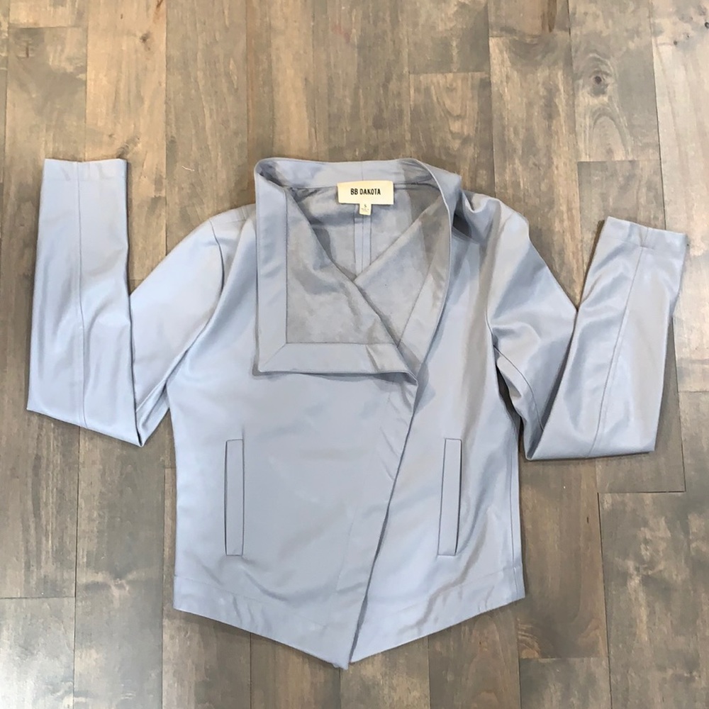 Grey faux leather jacket